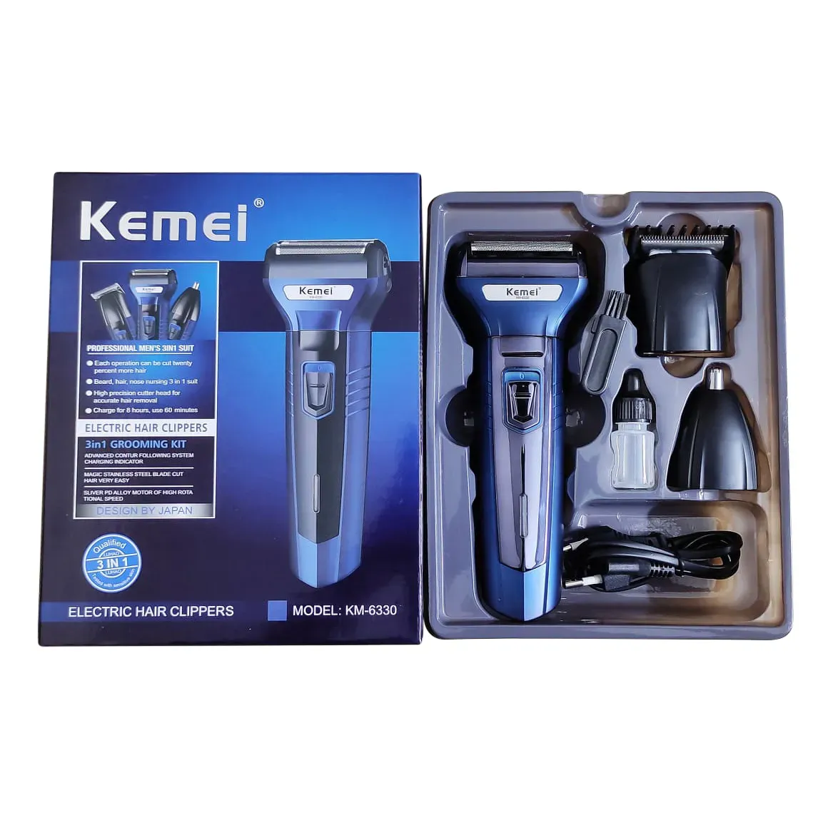 Kemei Km-6330 3 In 1 Professional Hair Trimmer Super Grooming Kit Shaver Clipper Nose Trimmer 3 - Image 3