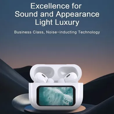 A9 Pro Airpods ANC/ENC Noise Reduction, Touch Control With LED Display White TWS - Image 4