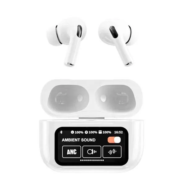 A9 Pro Airpods ANC/ENC Noise Reduction, Touch Control With LED Display White TWS