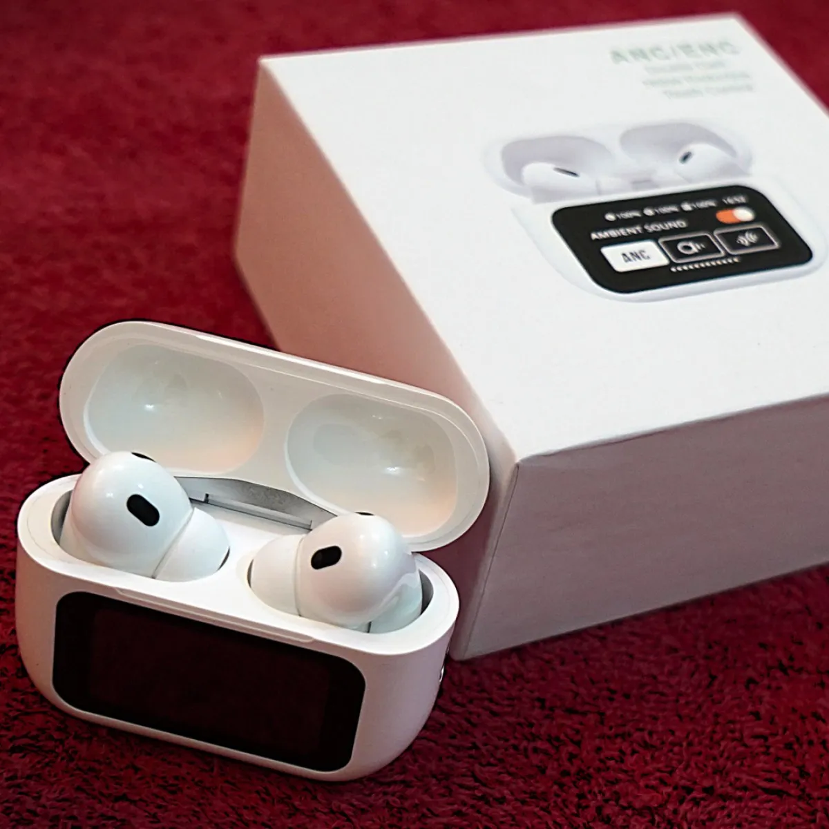 A9 Pro Airpods ANC/ENC Noise Reduction, Touch Control With LED Display White TWS - Image 2