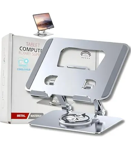 Tablet Stand Foldable Aluminium Tablet Stand Tablet Holder For iPad Pro Stand 360° Rotation - Image 3