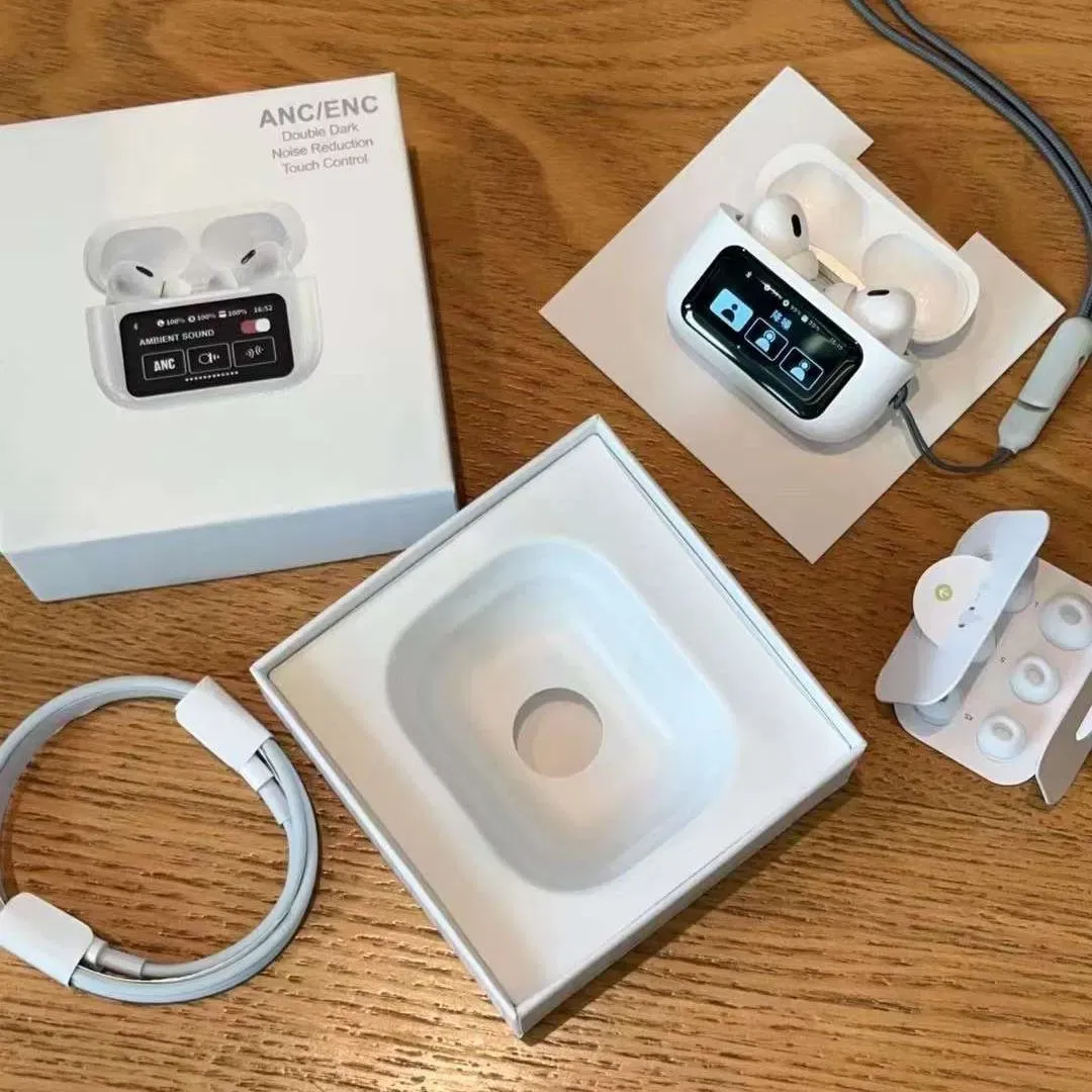 A9 Pro Airpods ANC/ENC Noise Reduction, Touch Control With LED Display White TWS - Image 5